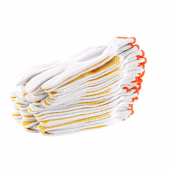 Alta qualidade barato homens mulheres malha proteção do trabalho jardinagem segurança luvas de trabalho de mão de algodão branco